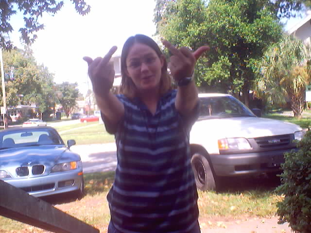 She's really friendly. Needs a beer, don'tcha think???