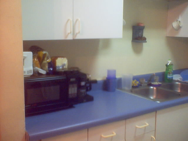 My appliances... you know, the usual-- toaster, microwave, espresso machine. I make a killer mochaccino! Watch out Starbucks!
