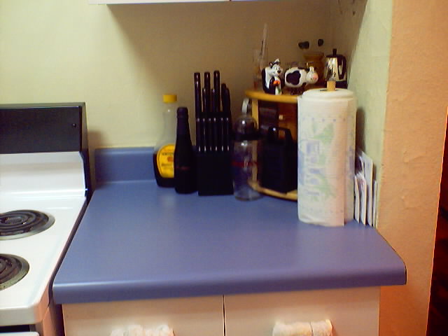 My other counter, complete with spice rack