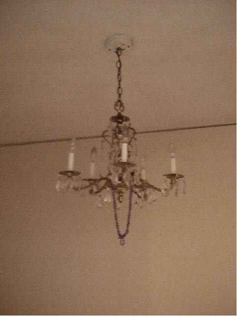 My chandalier, hanging over my dining room table