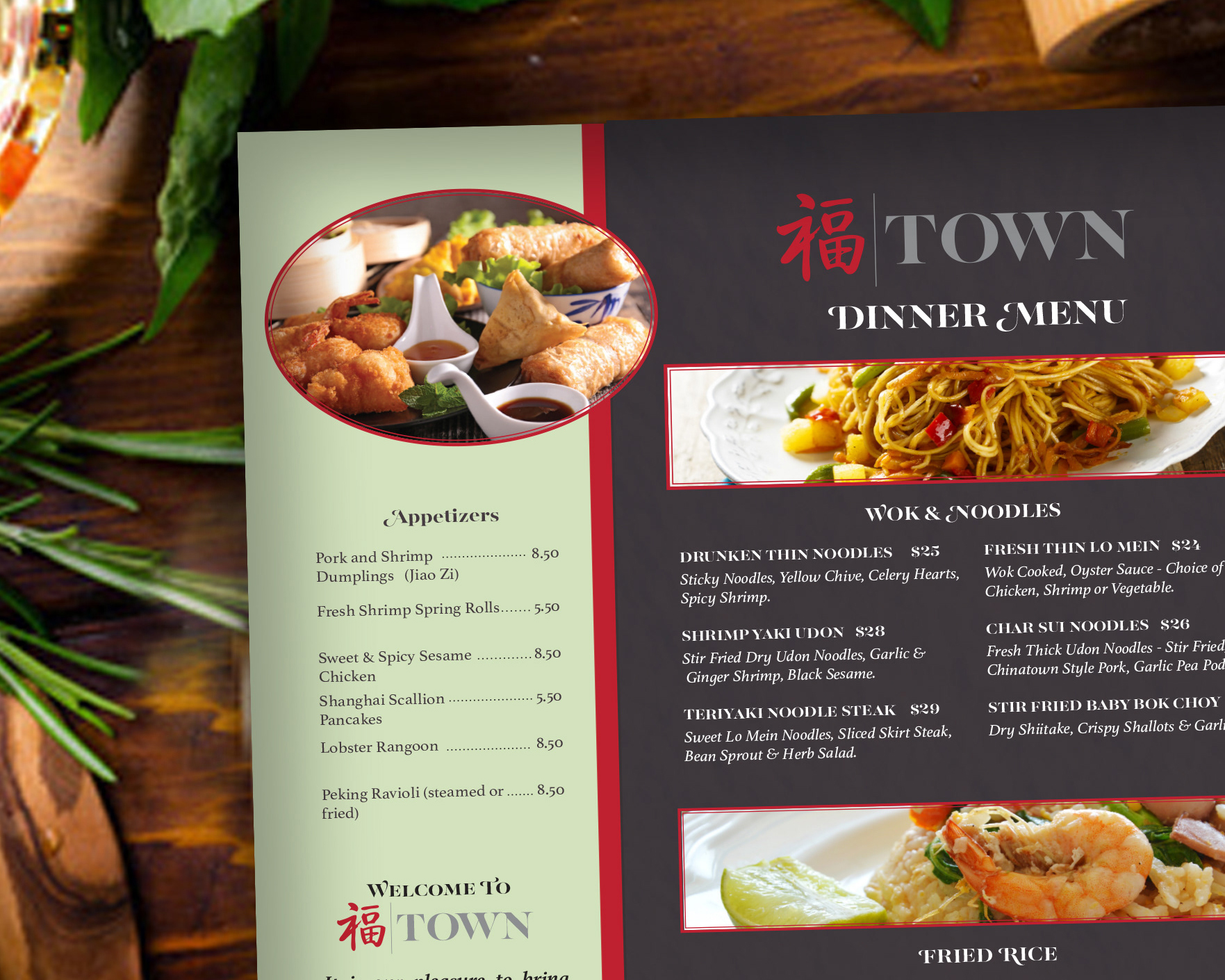 town menu