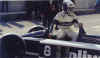 Elio steers the broken-down Brabham back the to garage....