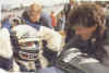 Elio and Gordon Murray discuss BT55 issues on the grid at San Marino