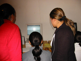 Students with new computers