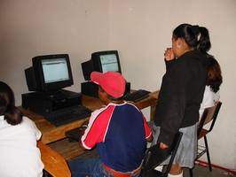 Students with new computers