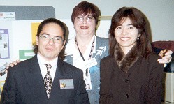 Ginny Livingstone welcomes CH@Home Toastmaster Presidents Blaise Pabon & Maggie Yen