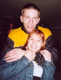 Keeps strangles our rowdy supporter Claire (Keeps Sis n Didges Fiancee)