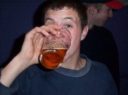 He's too young to drink.... well he looks it!