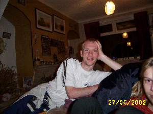 Didge relax's back at claires after hard nights work!