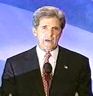 Kerry with shocked 'deer in headlights' look