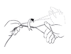 Tying Bimini Twist Knot Step by Step Pic 2 - Roll in at least thirty twists.