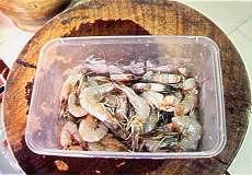 'Hei', prawns in hokkien, are universal baits where any type of fishes will just give a nibble when they swim by. 'Live Prawn' would be a outstanding bait at any occasion. A box of prawns shown on left hand side would probably cost you about $2-3 in the wet market, one can also easily pick off from the shelf of the supermarket. 'Live Prawn' can only be bought from special place such angler shop, fishing ponds and seafood supplier