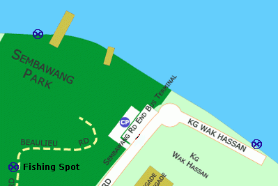 Sembawang Park Fishing Angler Hotspots 4 Pic Map - Fishing Angler HotSpots Around Singapore with Photo and Maps