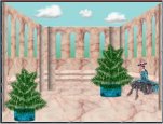 Marble room with fern