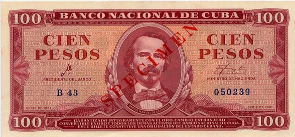 B Firmado Che, especimen, 100 P, 1961, km CS1