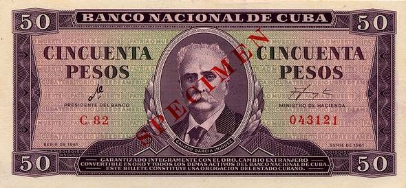 B Firmado Che especimen, 50 P, 1961, km CS1