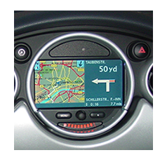 This is an example of a GPS system located in an automobile for navigational purposes.