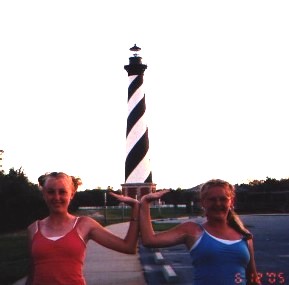 We were trying to 'hold' the lighthouse, but mom can't give directions very well.
