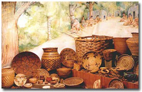 A display of Native American artifacts