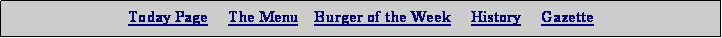 Text Box: Today Page     The Menu    Burger of the Week     History     Gazette
