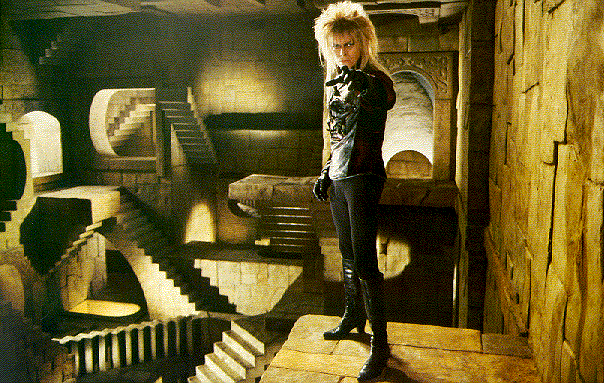 Jareth pointing at Sarah.