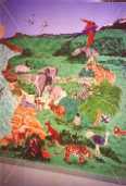 mural of biblical creation on wall