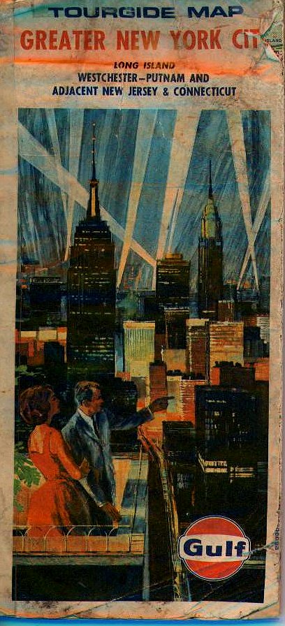 Gulf Tourguide Map of Metro NY (cover illustration) 1974