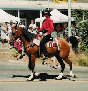 Princess in a parade with her real owner in RL, Megan
