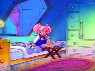 Chibi Usa is getting ready for bed