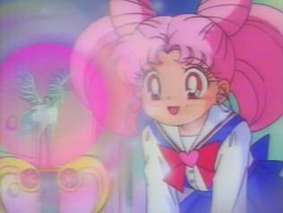 Chibi Usa happy to see Pegasus