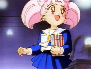 Chibi Usa has a present for Hotaru