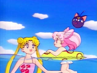 Chibi Usa & Usagi swimming