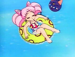 Chibi Usa floating and sleeping! :)