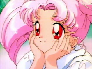 Chibi Usa with her hands on her face