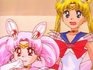 Chibi Usa & Usagi with a weird look on their faces!
