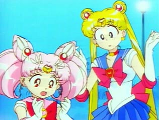 Chibi Usa & Usagi looks surprised