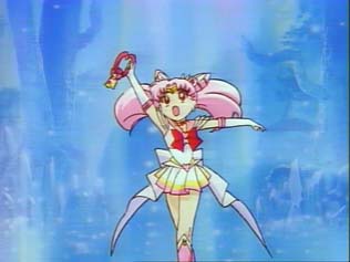 Chibi Usa uses her crystal carillon