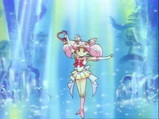 Chibi Usa uses her crystal carillon