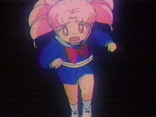 Chibi Usa scared, you can see a bit of her underwear