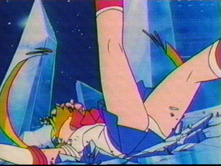 Sailor Moon's legs in the air expose her panties
