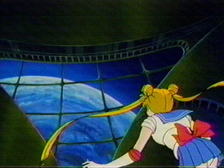 A bit of Sailor Moon's panties show from the back