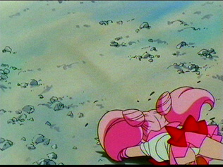 Chibi Moon bends over showing off her panties