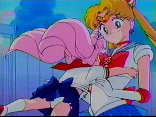 The back of Chibi Usa's underwear shows