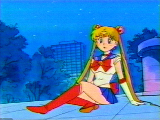 Usagi has a cute look on her face with her panties showing ^-^