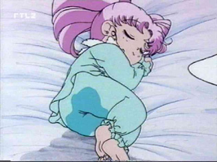 Chibi Usa got pee allover her pajamas ^-^;
