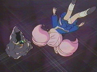 Chibi Usa floting upside-down with her underwear showing