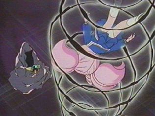 Chibi Usa's panties show while being turned into black lady