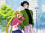 Usagi grabbing Mamoru