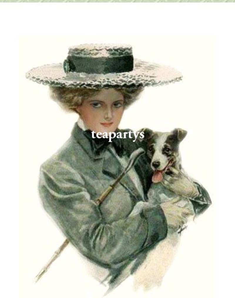 Vintage Lady in Sage Green