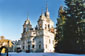 Frontis del Palacio nevado en invierno
